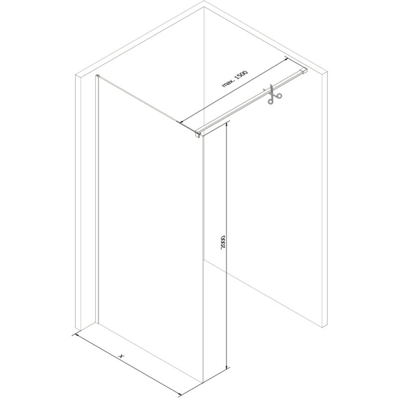 Mexen Kioto ścianka prysznicowa Walk-in 110 x 200 cm, brąz 8 mm, różowe złoto - 800-110-101-60-32