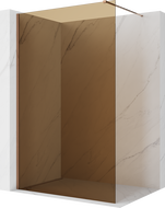 Mexen Kioto ścianka prysznicowa Walk-in 110 x 200 cm, brąz 8 mm, różowe złoto - 800-110-101-60-32