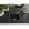 Mexen Vito granitische spoelbak 1-kompromets met keukenkraan Telma, zwart/gouden metallic - 6503-75-670200-70