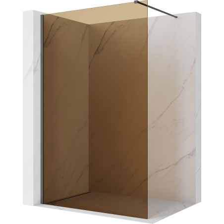 Mexen Kioto Walk-in-suihkuseinä 130 x 200 cm, ruskea 8 mm, harjattu asemetalli - 800-130-101-66-32