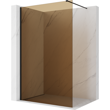 Mexen Kioto ścianka prysznicowa Walk-in 80 x 200 cm, brąz 8 mm, czarna - 800-080-101-70-32