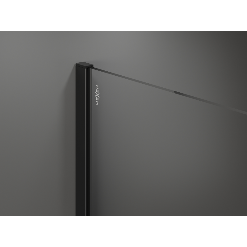 Mexen Kioto Walk-in Shower Wall 90 x 200 cm, Bronze 8 mm, Black - 800-090-101-70-32