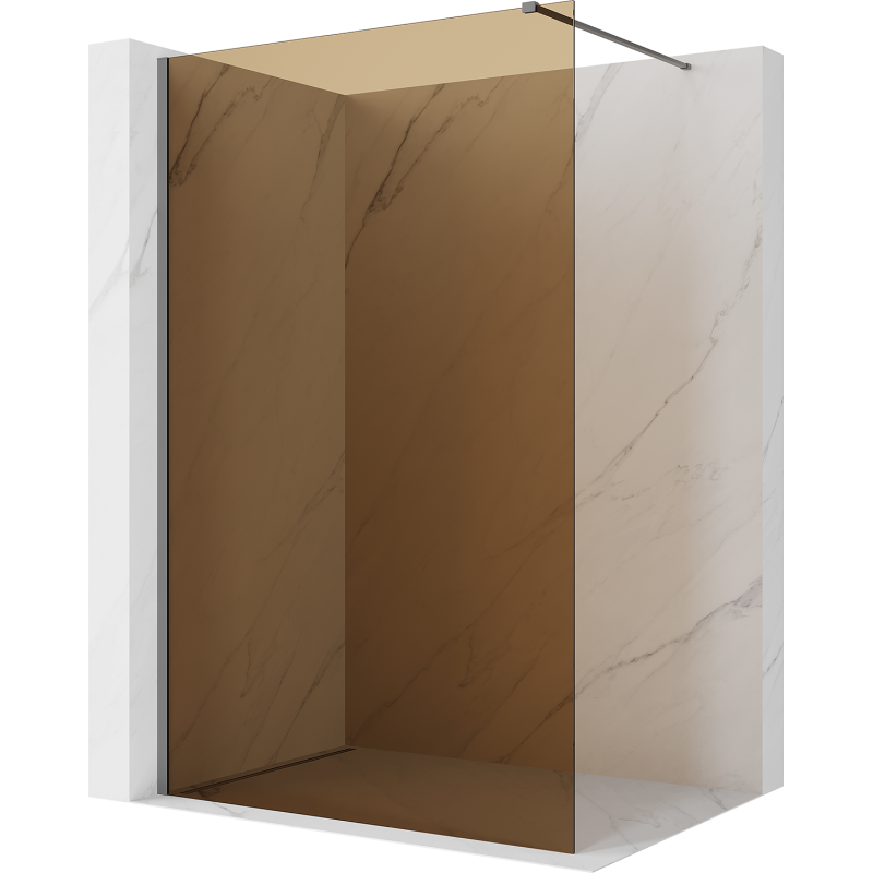 Mexen Kioto duschvägg Walk-in 110 x 200 cm, brons 8 mm, gun metal - 800-110-101-95-32