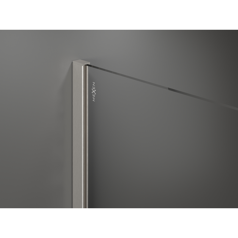Mexen Kioto ścianka prysznicowa Walk-in 120 x 200 cm, brąz 8 mm, nikiel szczotkowany - 800-120-101-97-32