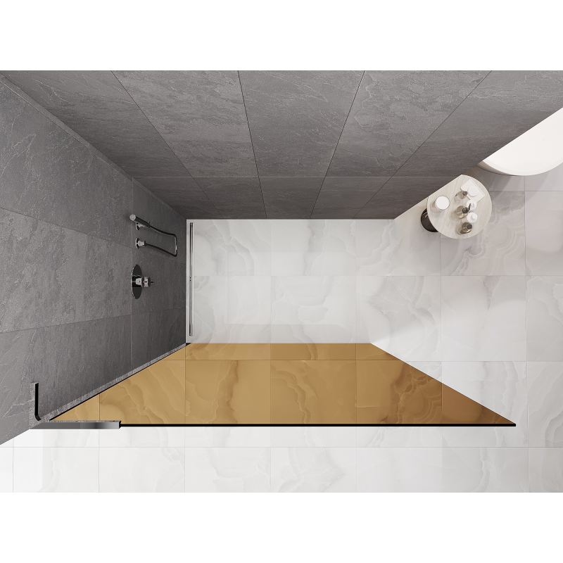 Mexen Kioto L ścianka prysznicowa Walk-in 80 x 200 cm, brąz, chrom - 800-080-103-01-32