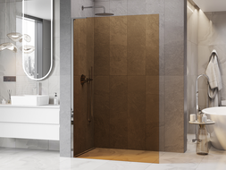 Mexen Kioto L ścianka prysznicowa Walk-in 90 x 200 cm, brąz, chrom - 800-090-103-01-32
