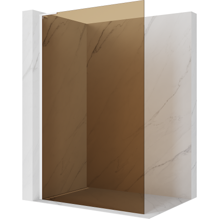 Mexen Kioto L Tuš stena Walk-in 70 x 200 cm, bronasta, bela - 800-070-103-20-32