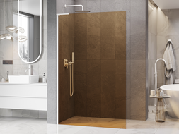 Mexen Kioto L ścianka prysznicowa Walk-in 80 x 200 cm, brąz, biała - 800-080-103-20-32