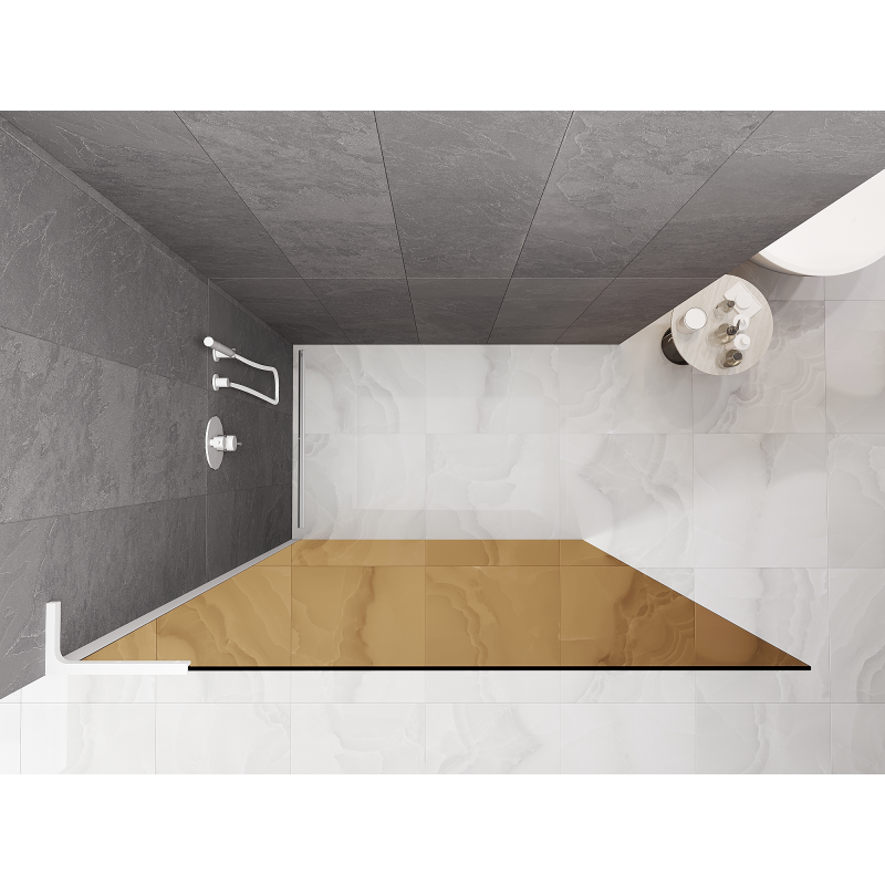 Mexen Kioto L ścianka prysznicowa Walk-in 80 x 200 cm, brąz, biała - 800-080-103-20-32