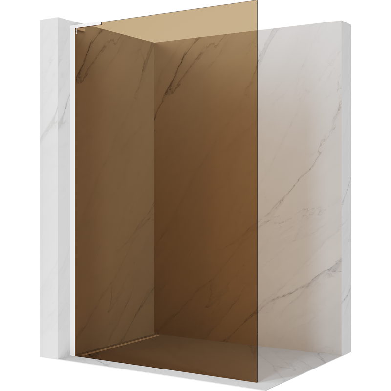 Mexen Kioto L Walk-in duschvägg 110 x 200 cm, brons, vit - 800-110-103-20-32