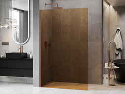 Mexen Kioto L ścianka prysznicowa Walk-in 90 x 200 cm, brąz, miedź szczotkowana - 800-090-103-65-32