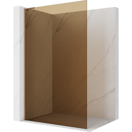 Mexen Kioto L tuš stena Walk-in 100 x 200 cm, bron, brušena baker - 800-100-103-65-32