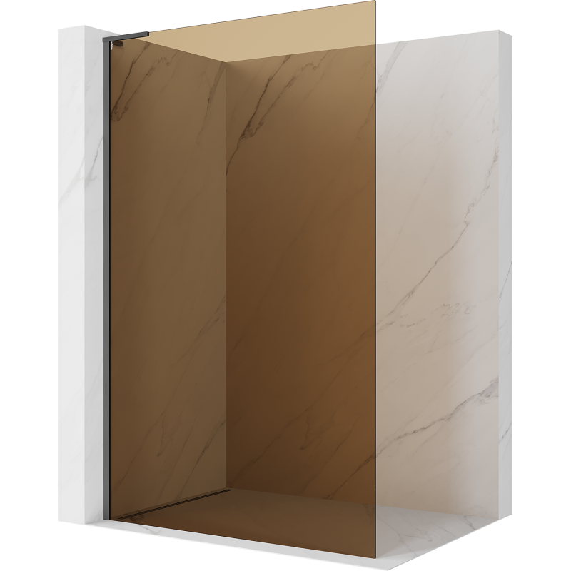 Mexen Kioto L duschvägg Walk-in 70 x 200 cm, brons, borstade gun gray - 800-070-103-66-32