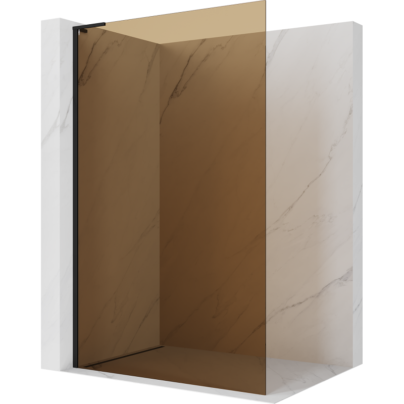 Mexen Kioto L duschvägg Walk-in 70 x 200 cm, brons, svart - 800-070-103-70-32