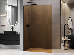 Mexen Kioto L ścianka prysznicowa Walk-in 80 x 200 cm, brąz, czarna - 800-080-103-70-32