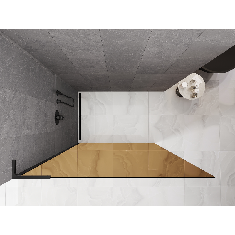 Mexen Kioto L Paroi de douche Walk-in 120 x 200 cm, bronze, noir - 800-120-103-70-32