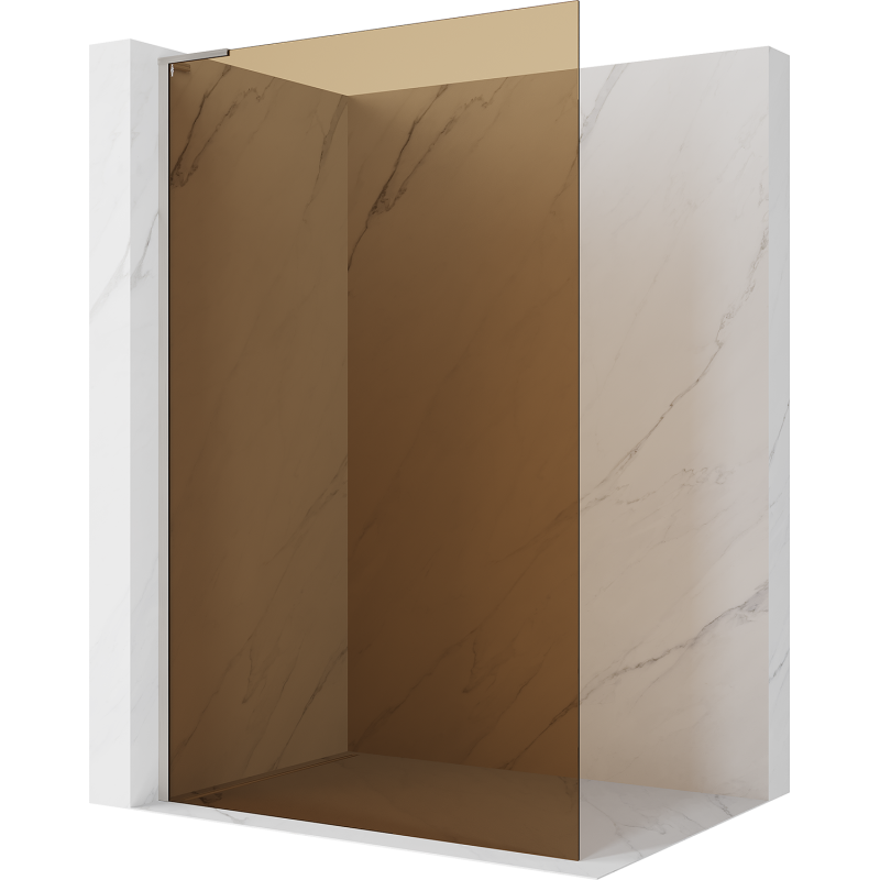 Mexen Kioto L tuš stena Walk-in 70 x 200 cm, bronasta, brušen nikel - 800-070-103-97-32