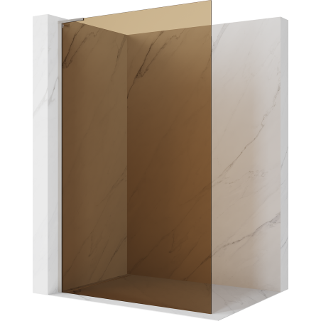 Mexen Kioto L ścianka prysznicowa Walk-in 80 x 200 cm, brąz, nikiel szczotkowany - 800-080-103-97-32