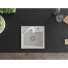 Mexen Milo fregadero de granito de 1 compartimento con grifo de cocina Telma, blanco - 6505-20-670200-20