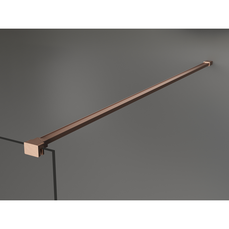 Mexen Kioto freestanding shower wall 100 x 200 cm, bronze 8 mm, brushed copper - 800-100-002-65-32