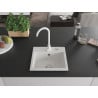 Mexen Milo 1-bowl granite sink with Telma kitchen tap, white - 6505-20-670200-20