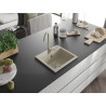 Mexen Milo évier en granit 1 bac avec mitigeur de cuisine Telma, beige - 6505-69-670200-69