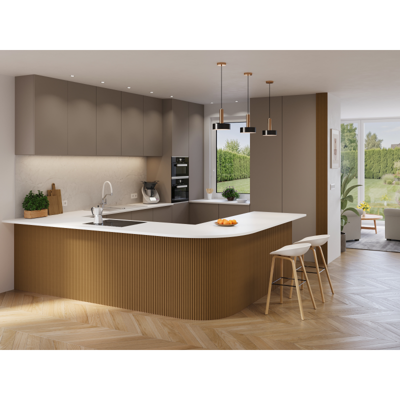 Mexen Ovalo 02 lamele ścienne ryflowane elastyczne 280 x 36 cm, fornir techniczny, Dąb Natural - S130-280-02-042