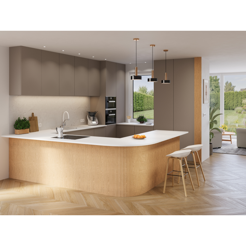 Mexen Ovalo 01 flexible gerillte Wandpaneele 280 x 36 cm, technisches Furnier, Gebleichte Eiche - S130-280-01-040