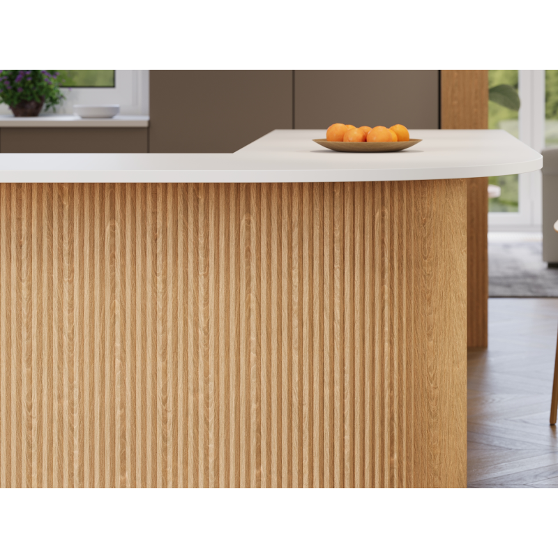 Mexen Ovalo 01 flexible gerillte Wandpaneele 280 x 36 cm, technisches Furnier, Gebleichte Eiche - S130-280-01-040