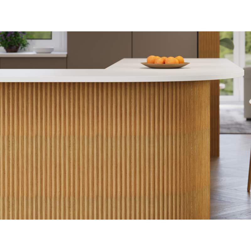 Mexen Ovalo 01 lamele ścienne ryflowane elastyczne 280 x 36 cm, fornir techniczny, Dąb Classic - S130-280-01-041