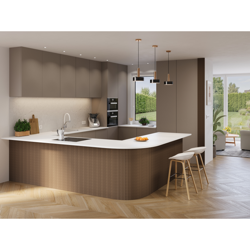 Mexen Ovalo 01 lamele ścienne ryflowane elastyczne 280 x 36 cm, fornir techniczny, Ciemny Orzech - S130-280-01-044