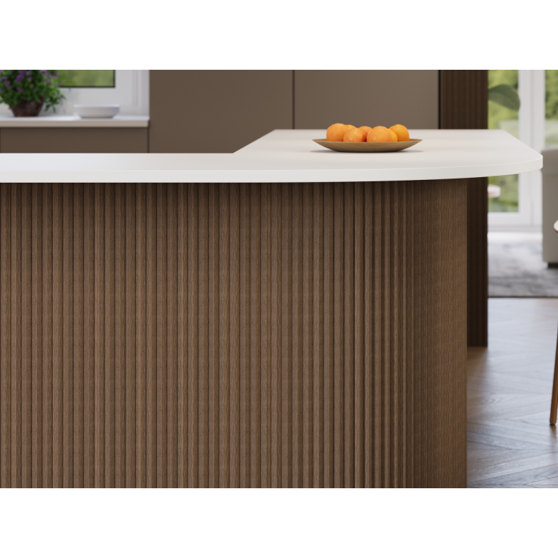 Mexen Ovalo 01 lamele ścienne ryflowane elastyczne 280 x 36 cm, fornir techniczny, Ciemny Orzech - S130-280-01-044