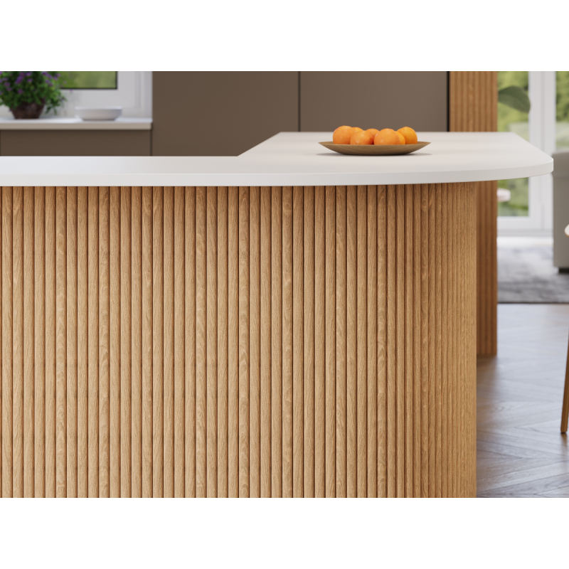 Mexen Ovalo 03 flexible geriffelte Wandpaneele 280 x 36 cm, technisches Furnier, Gebleichte Eiche - S130-280-03-040
