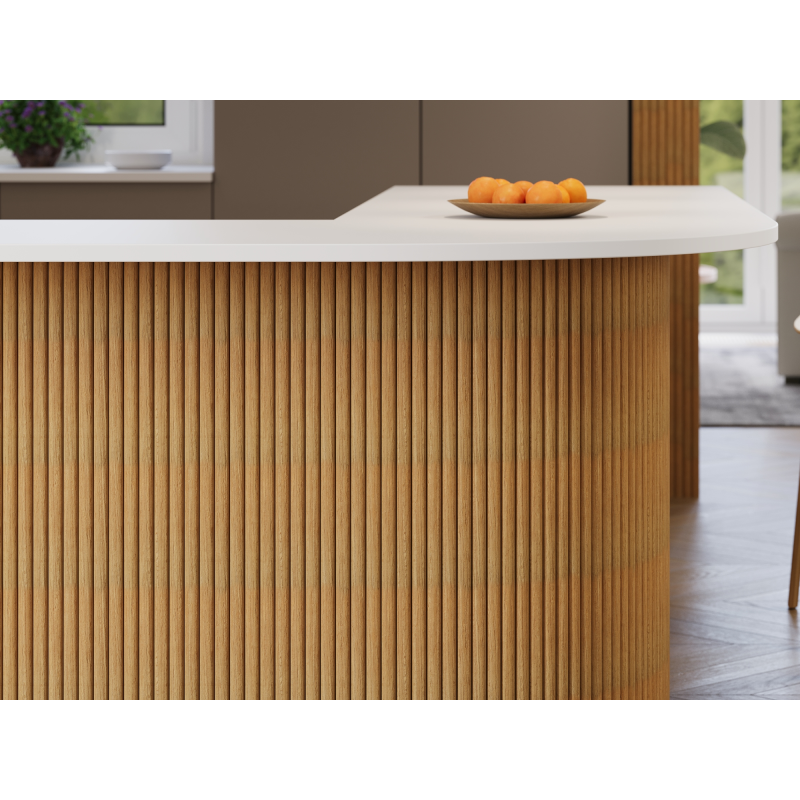 Mexen Ovalo 03 lamele ścienne ryflowane elastyczne 280 x 36 cm, fornir techniczny, Dąb Classic - S130-280-03-041