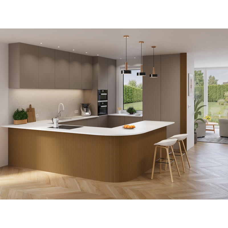 Mexen Ovalo 03 lamele ścienne ryflowane elastyczne 280 x 36 cm, fornir techniczny, Dąb Natural - S130-280-03-042