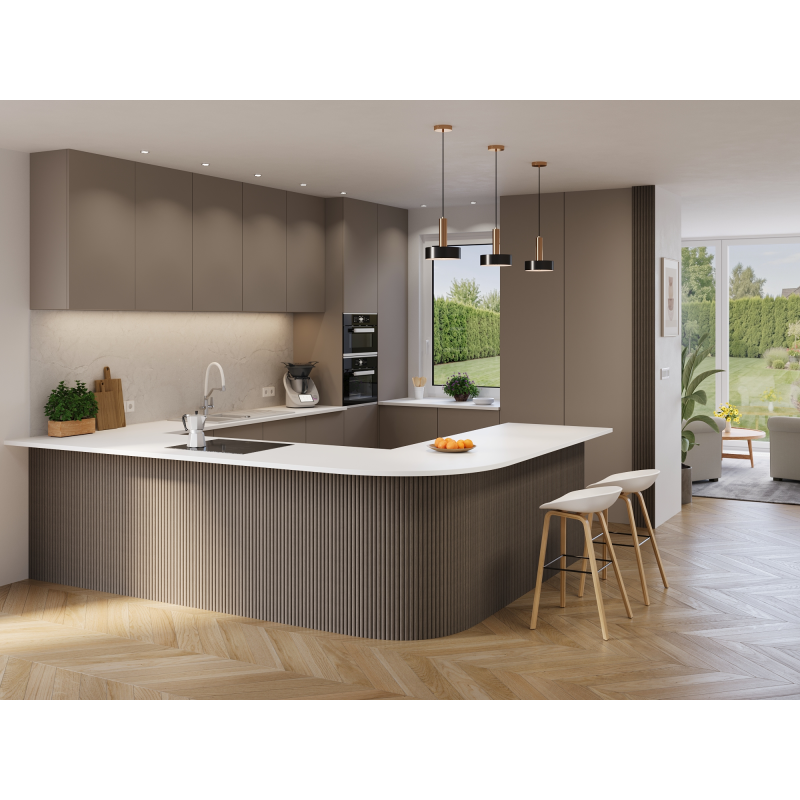 Mexen Ovalo 03 flexible gerillte Wandpaneele 280 x 36 cm, technisches Furnier, Graue Eiche - S130-280-03-043