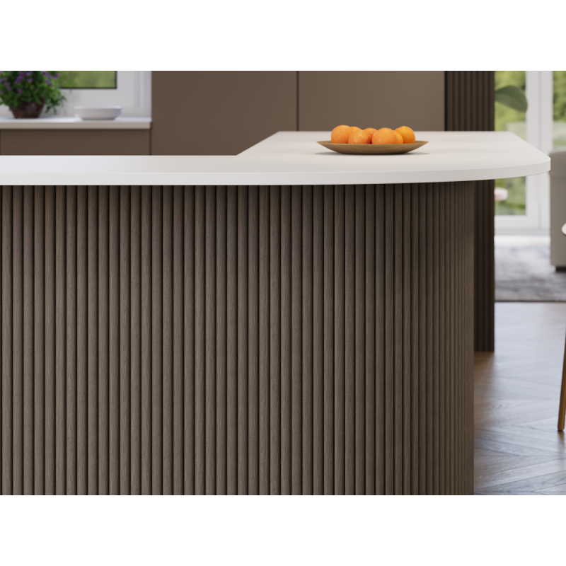 Mexen Ovalo 03 flexible gerillte Wandpaneele 280 x 36 cm, technisches Furnier, Graue Eiche - S130-280-03-043
