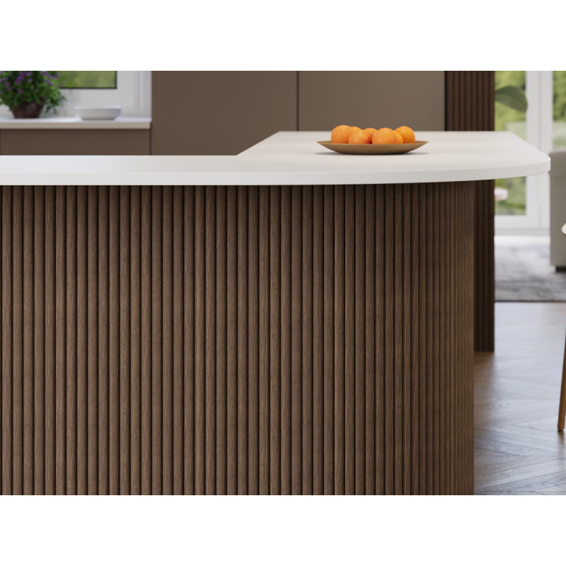 Mexen Ovalo 03 lamele ścienne ryflowane elastyczne 280 x 36 cm, fornir techniczny, Ciemny Orzech - S130-280-03-044