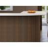 Mexen Ovalo 03 elastische geriffelte Wandpaneele 280 x 36 cm, technisches Furnier, Dunkle Walnuss - S130-280-03-044