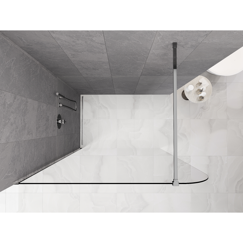 Mexen Kioto-P dušisein Walk-in 100 x 200 cm, läbipaistev 8 mm, kroom - 800-100-101-01-00-P