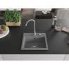 Mexen Milo fregadero de granito de 1 cubeta con grifo de cocina Telma, gris - 6505-71-670200-71
