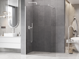 Mexen Kioto-P ścianka prysznicowa Walk-in 100 x 200 cm, transparent 8 mm, biała - 800-100-101-20-00-P