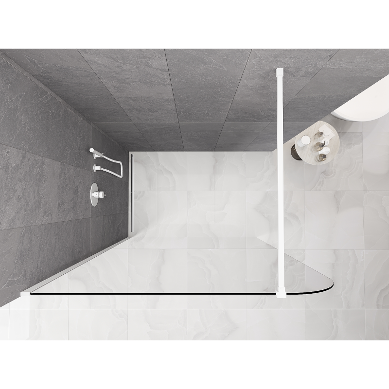 Mexen Kioto-P dušipaneel Walk-in 120 x 200 cm, läbipaistev 8 mm, valge - 800-120-101-20-00-P