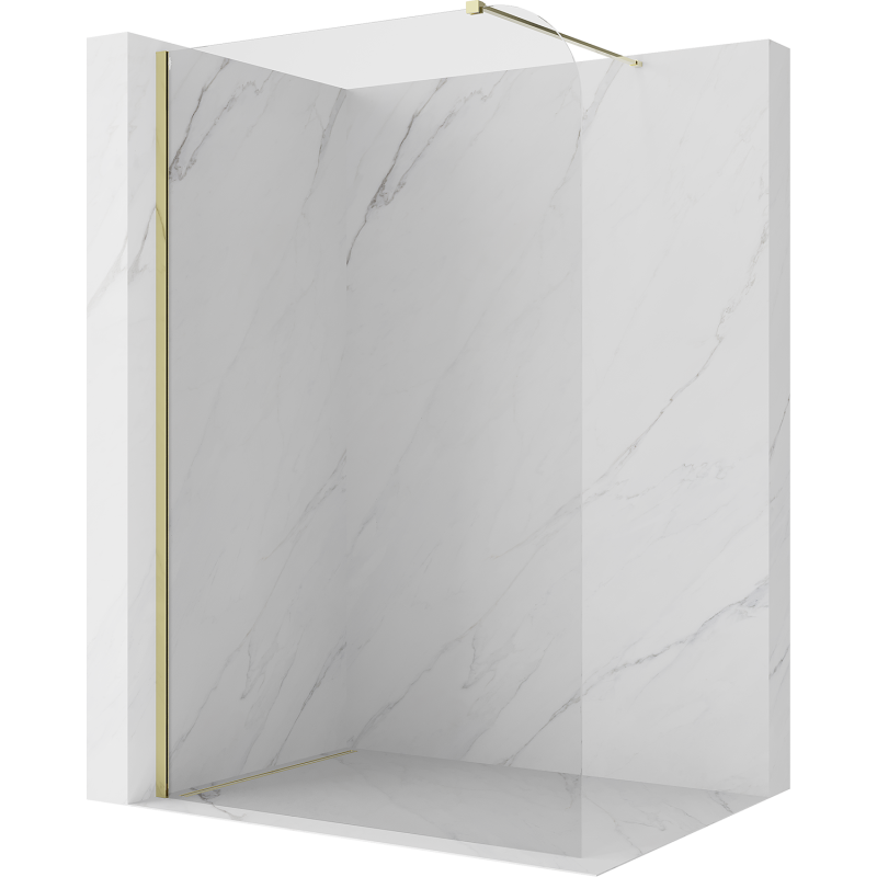 Mexen Kioto-P ścianka prysznicowa Walk-in 70 x 200 cm, transparent 8 mm, złota - 800-070-101-50-00-P