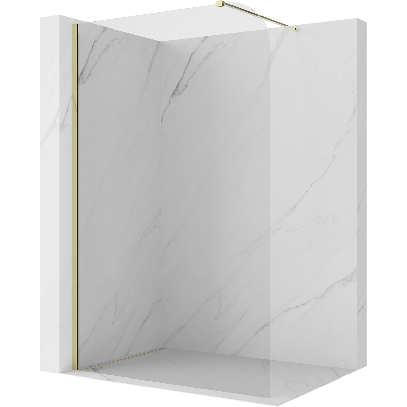 Mexen Kioto-P Walk-in duschvägg 70 x 200 cm, transparent 8 mm, guld - 800-070-101-50-00-P