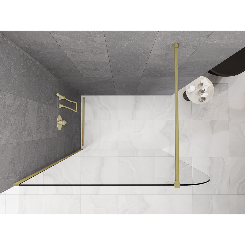 Mexen Kioto-P dušisein Walk-in 70 x 200 cm, läbipaistev 8 mm, kuldne harjatud - 800-070-101-55-00-P