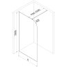 Mexen Kioto-P ścianka prysznicowa Walk-in 90 x 200 cm, transparent 8 mm, złota szczotkowana - 800-090-101-55-00-P