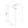 Mexen Kioto-P ścianka prysznicowa Walk-in 100 x 200 cm, transparent 8 mm, złota szczotkowana - 800-100-101-55-00-P