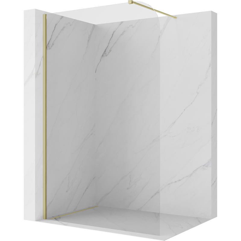 Mexen Kioto-P tuš zid Walk-in 100 x 200 cm, prozirno 8 mm, zlatno brušeno - 800-100-101-55-00-P