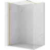 Mexen Kioto-P ścianka prysznicowa Walk-in 100 x 200 cm, transparent 8 mm, złota szczotkowana - 800-100-101-55-00-P